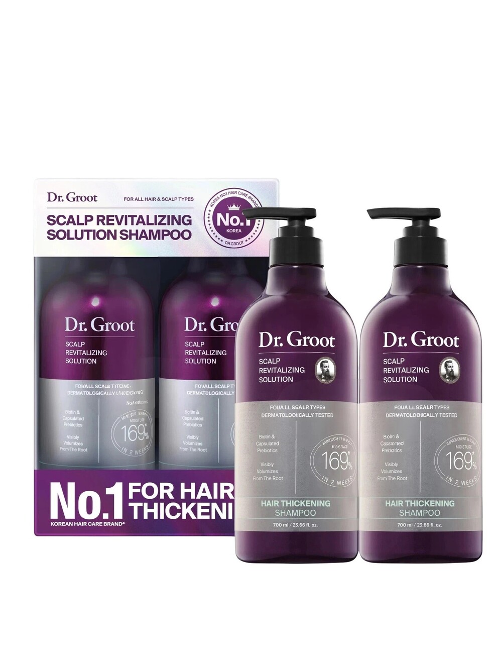 Dr. Groot Scalp Revitalizing Shampoo Hair Thickening 23.6 oz 2 Pack PAO 12M NEW
